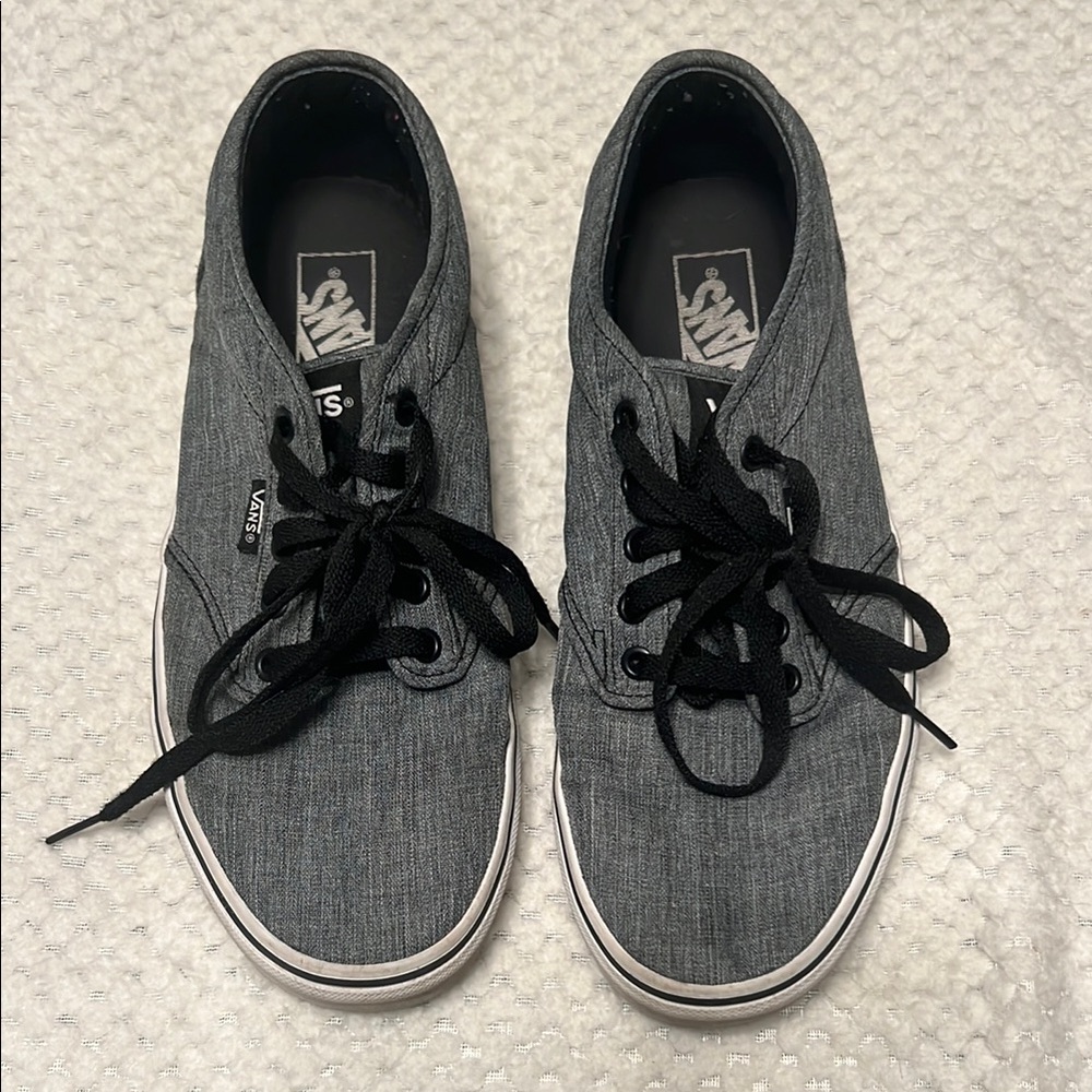 Vans Dark Gray Canvas Lace Up Sneakers